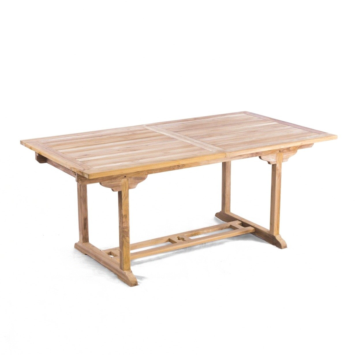 Extendable Rectangular Outdoor Teak Dining Table - Seats 6 to 8