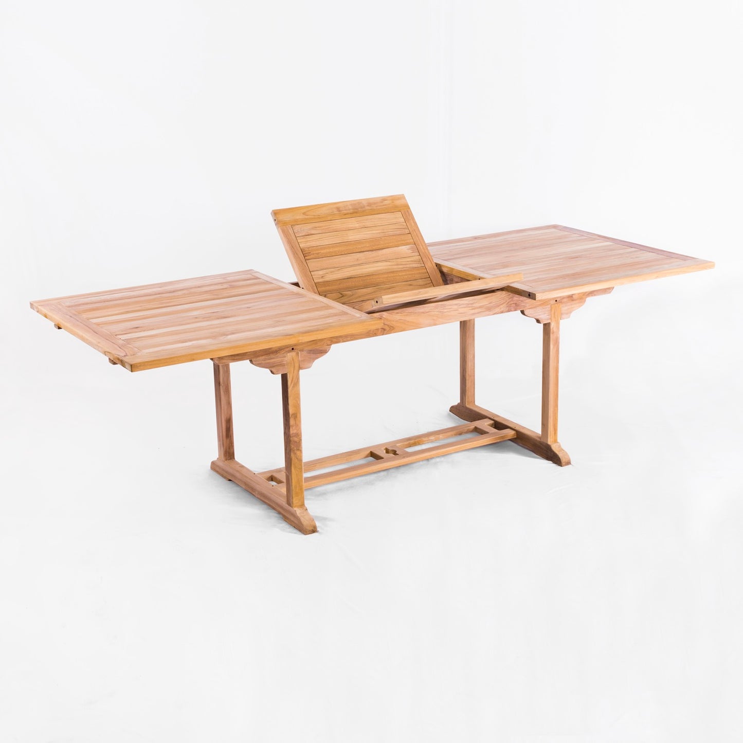 Extendable Rectangular Outdoor Teak Dining Table - Seats 6 to 8