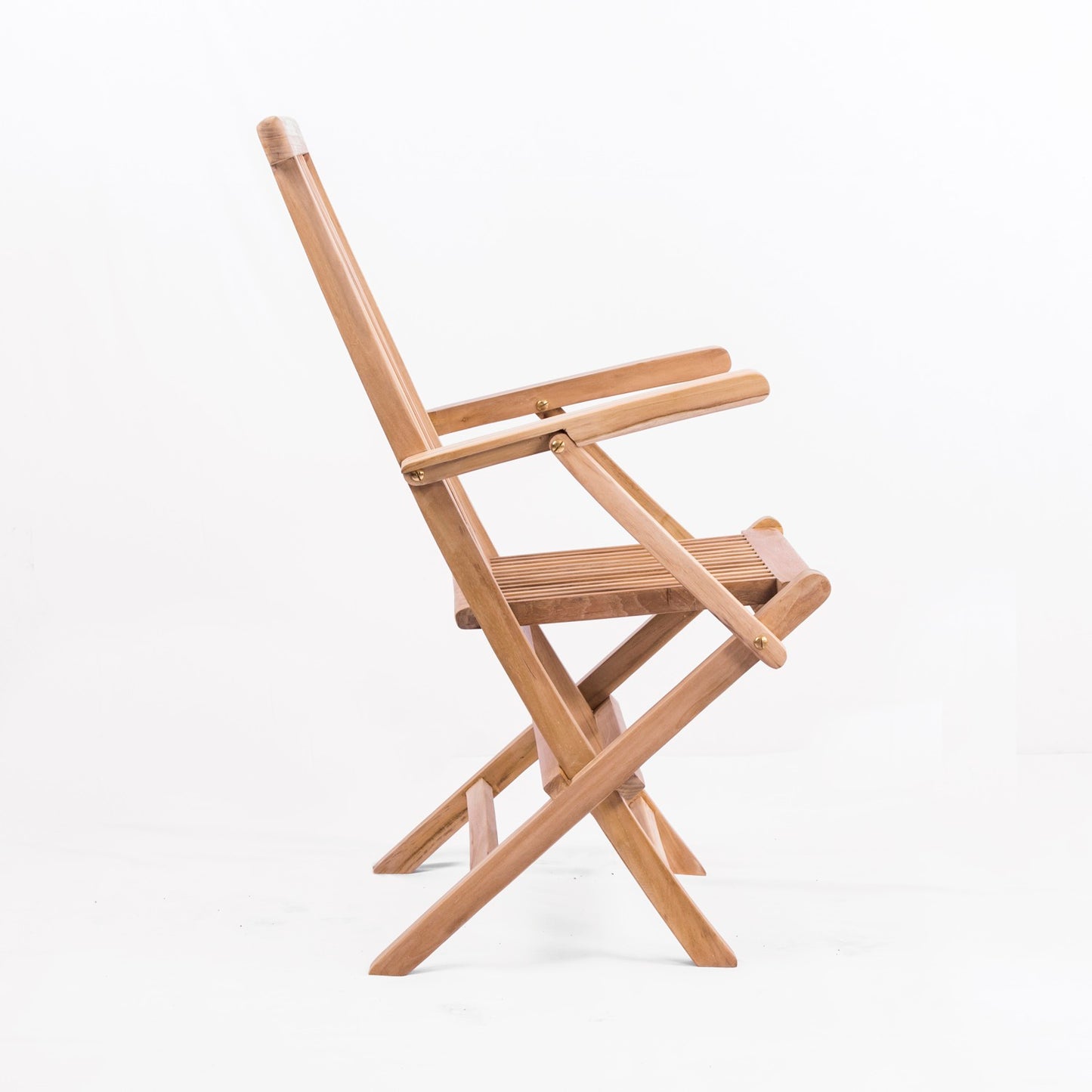 Teak Folding High Back Chair With Arms