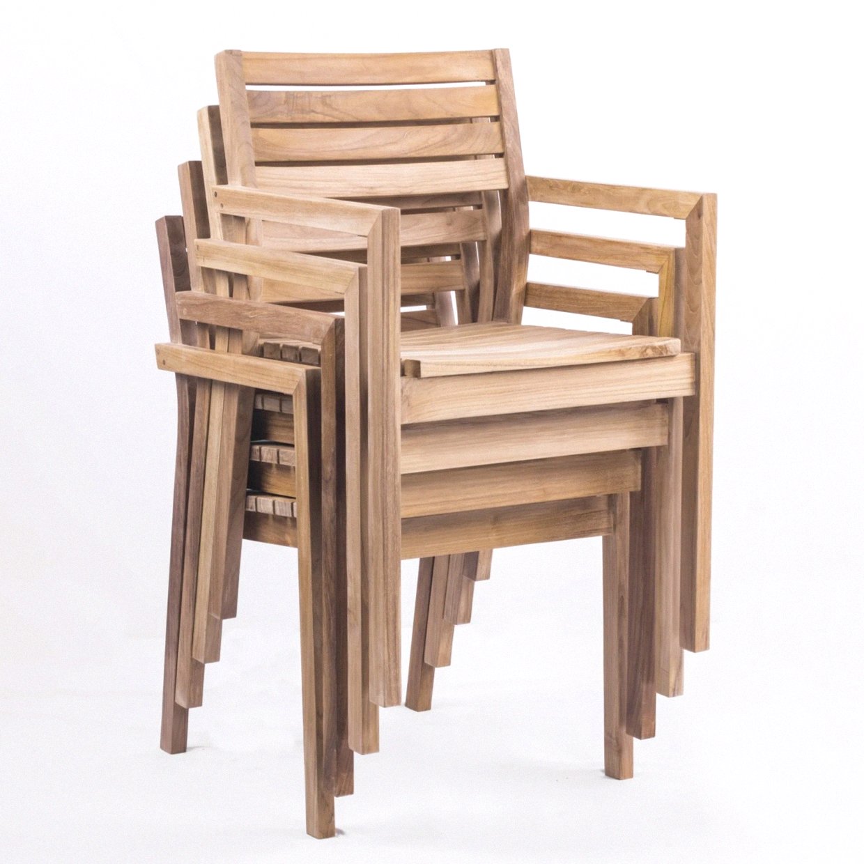 Arjuna Teak Stacking Outdoor Dining Chair With Arms