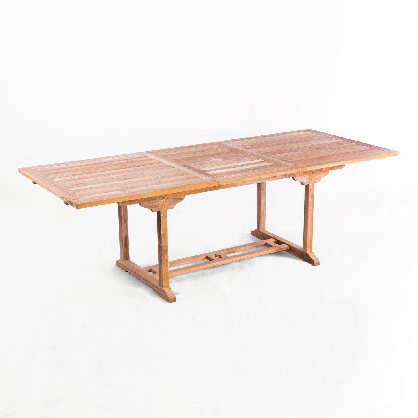 Extendable Rectangular Outdoor Teak Dining Table - Seats 6 to 8